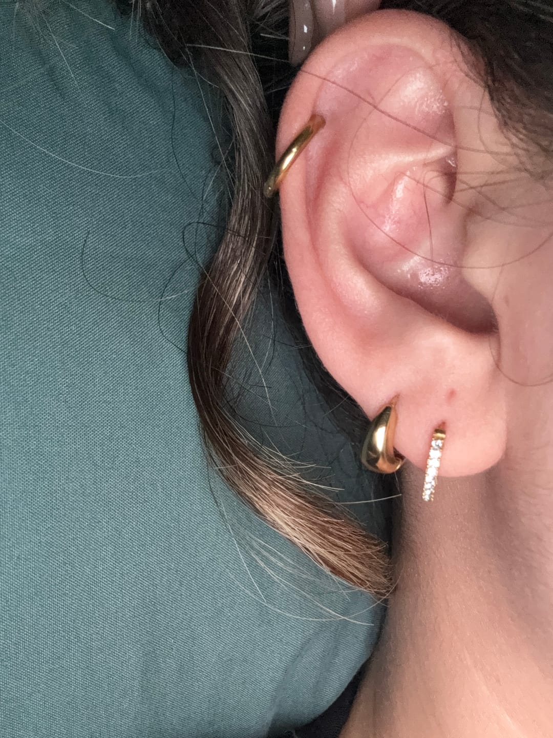 Customer photo review of Par Mini Arracada Gruesa