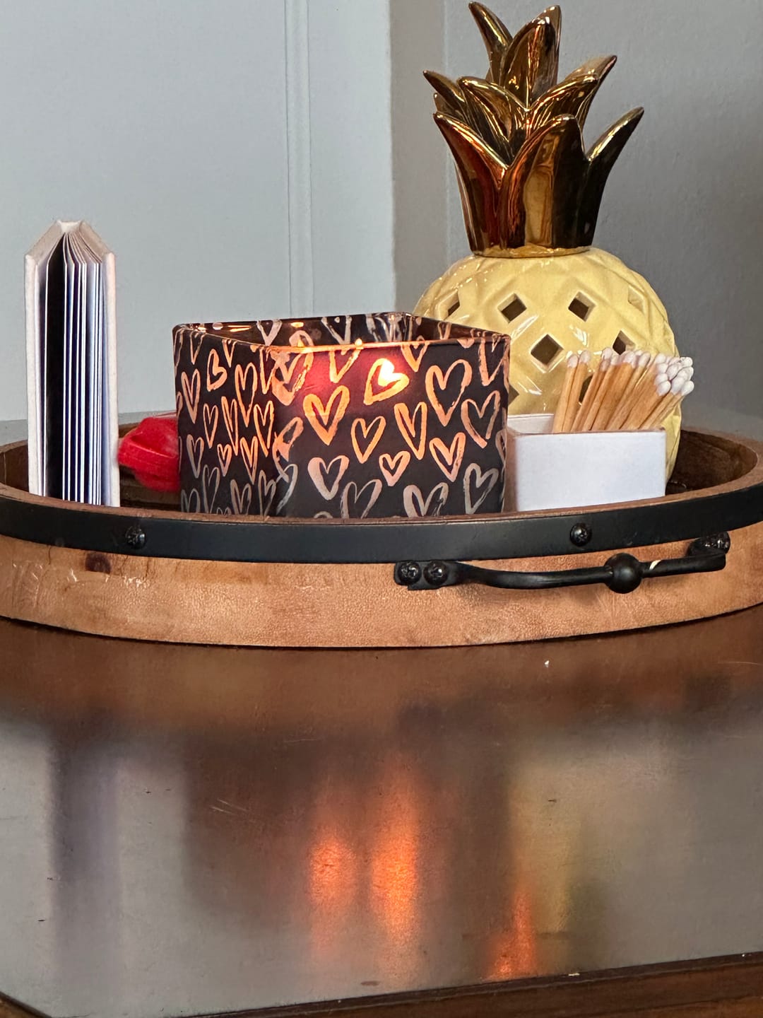 Customer photo review of HEARTS PATTERN CANDLE
