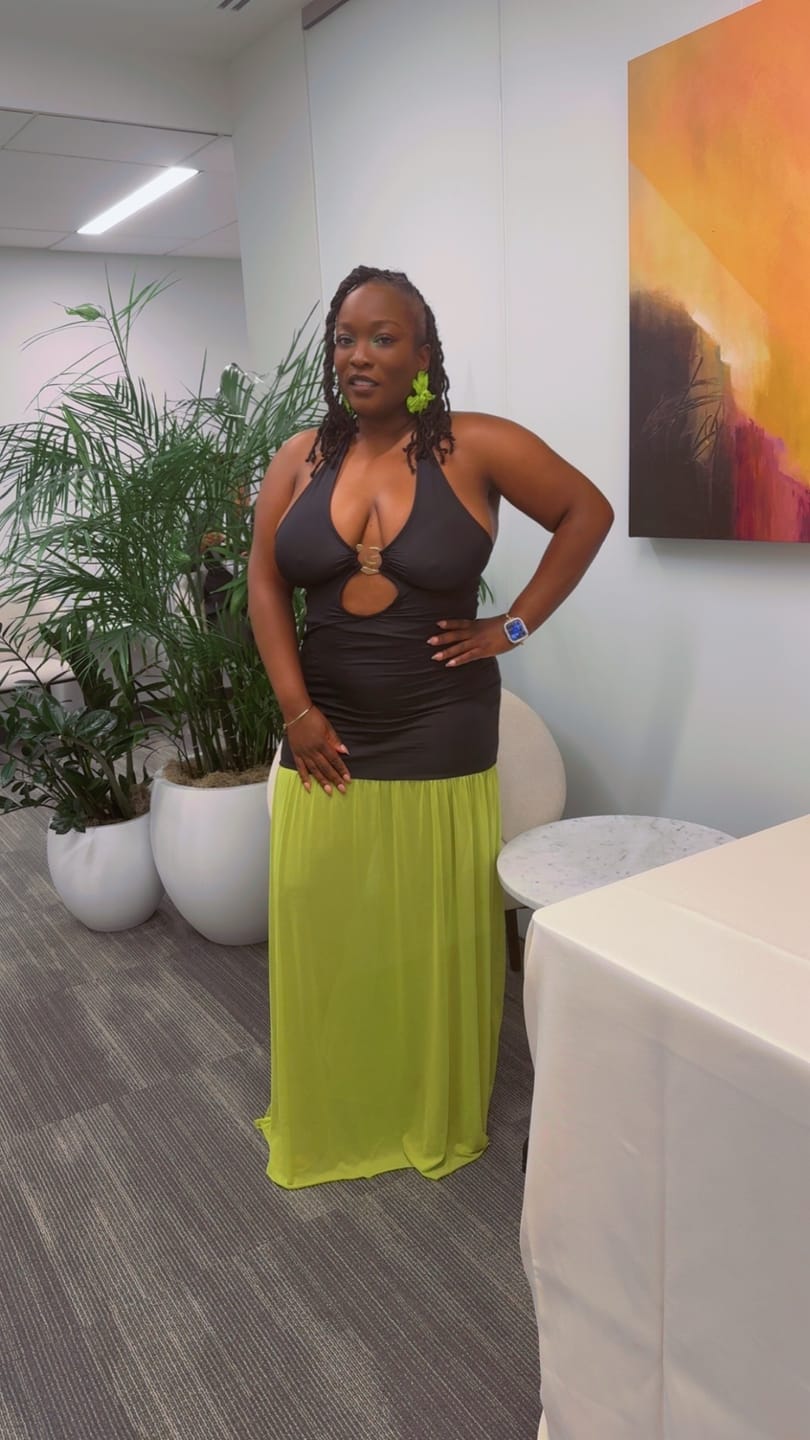 Customer photo review of "SHEER SATISFACTION" MAXI DRESS