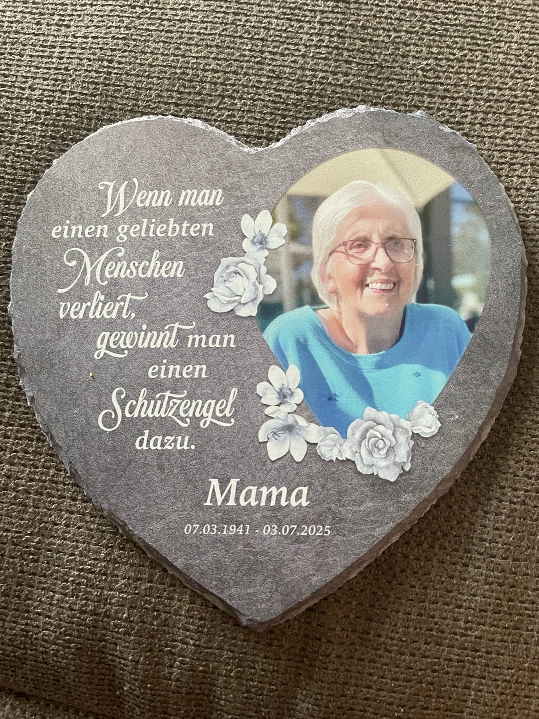 Customer photo review of Schutzengel - Individuelles Schieferherz