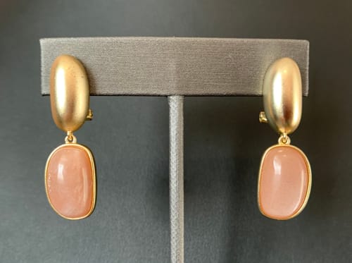 Customer photo review of Harlow & Dylan by HEIDI DAUS®"Genuine Peach Moonstone" Earrings