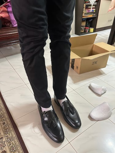 Customer photo review of Rocky Tassel Loafer - Solid Black Leather