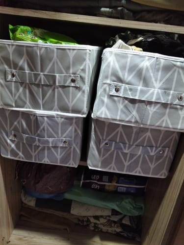 Customer photo review of Large Clothes Organizer Pack of Two - Lilac (Available in 3 colors)
