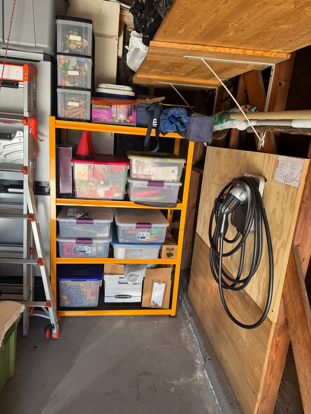 Customer photo review of Reibii 4-Tier Shelves 60"H Garage Shelving Units 2200 LBS Free Assembly Tools Included for Basement, Warehouse, Workshop