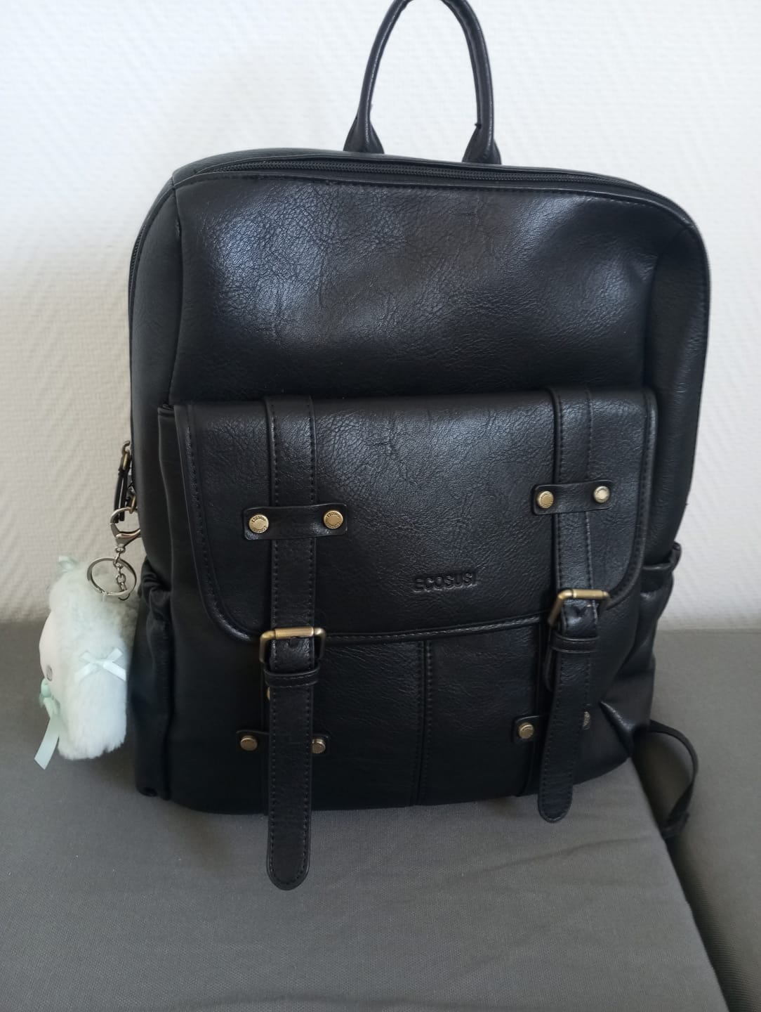 Customer photo review of Scarlett Flip Zipper Vegan 15.6-Inch Backpack