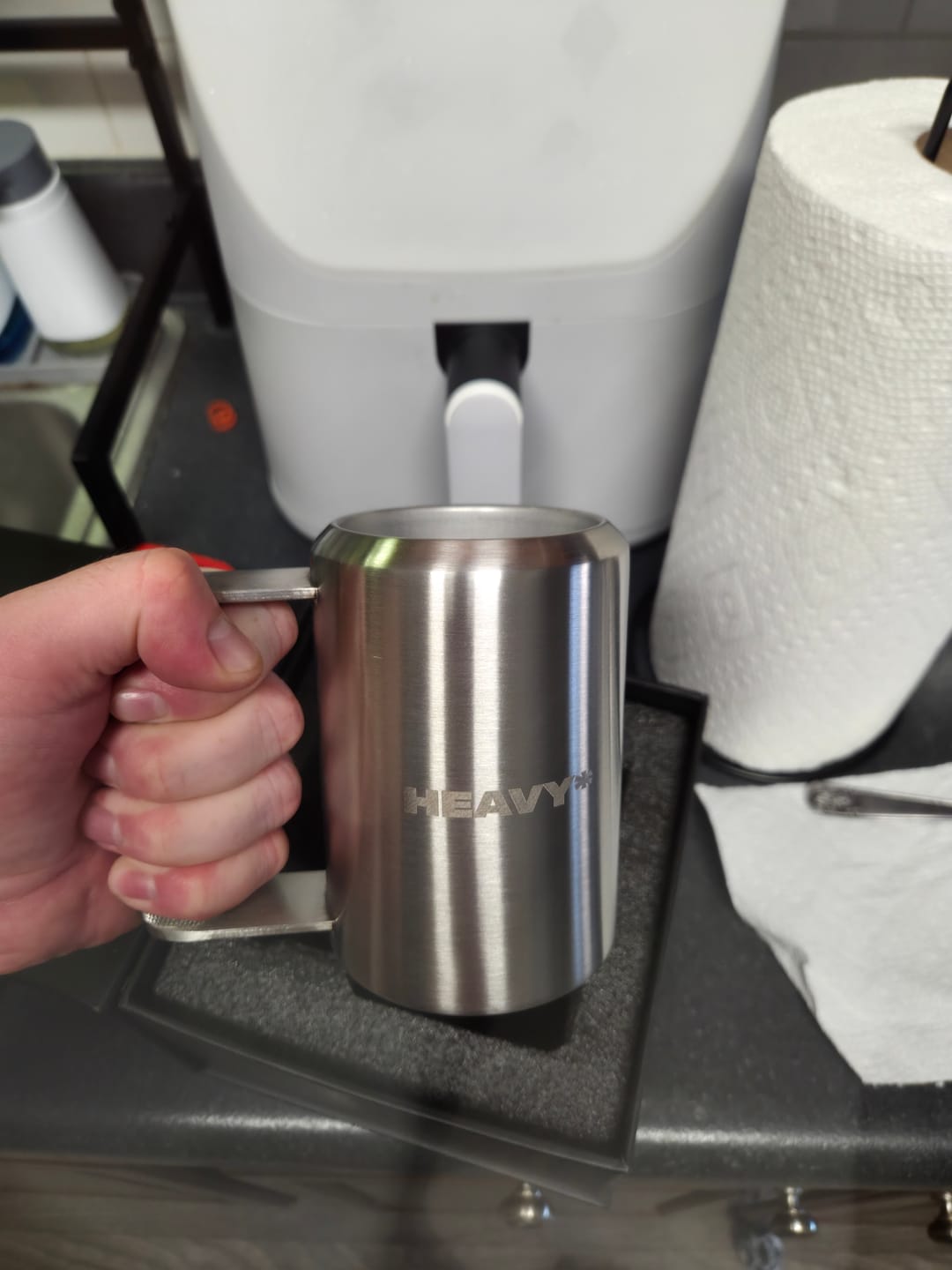 Customer photo review of 5lb HEAVY* Mug | Stainless Steel Weighted Mug