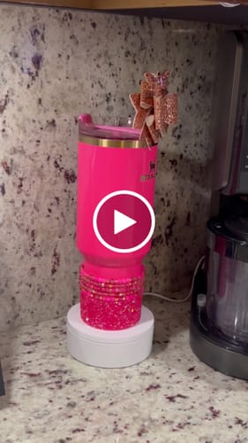 Customer video review of Pink Parade Druzy BLING Tumbler Boot -fits 40oz New!