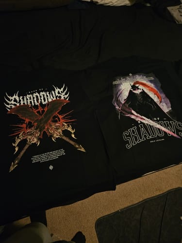 Customer photo review of Solo Leveling 'Twin Fangs of Ruin' Oversized T-Shirt