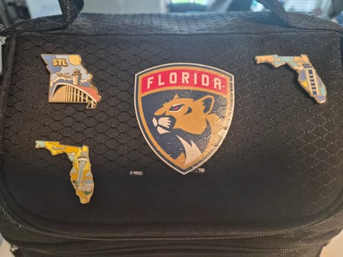 Customer photo review of Airport Enamel Pin | RSW - Florida