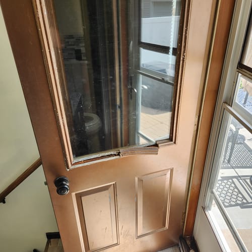 Customer photo review of Raise & Lower Blinds Glass and Frame Kit (Half Lite)