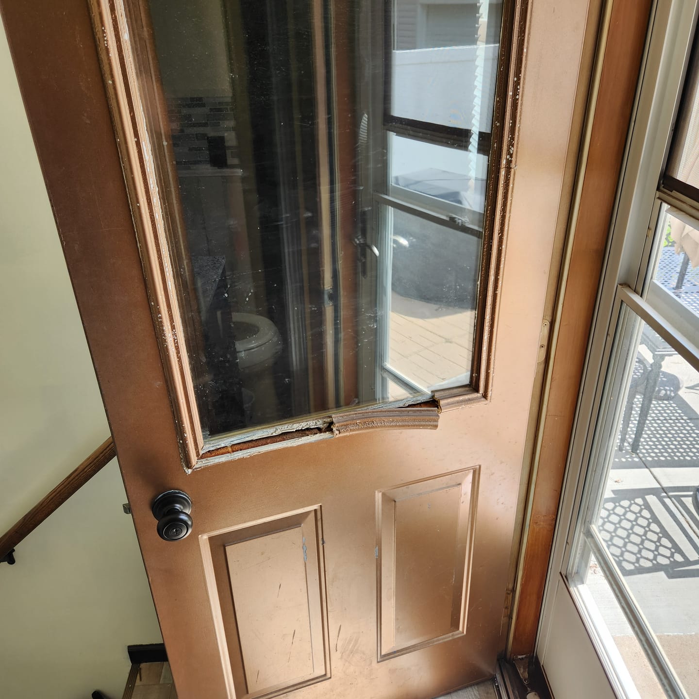 Customer photo review of Raise & Lower Blinds Glass and Frame Kit (Half Lite)