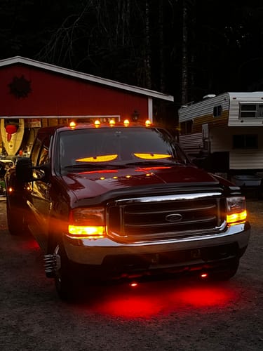 Customer photo review of LED Windshield Eyes - Transform Your Truck Into a Beast