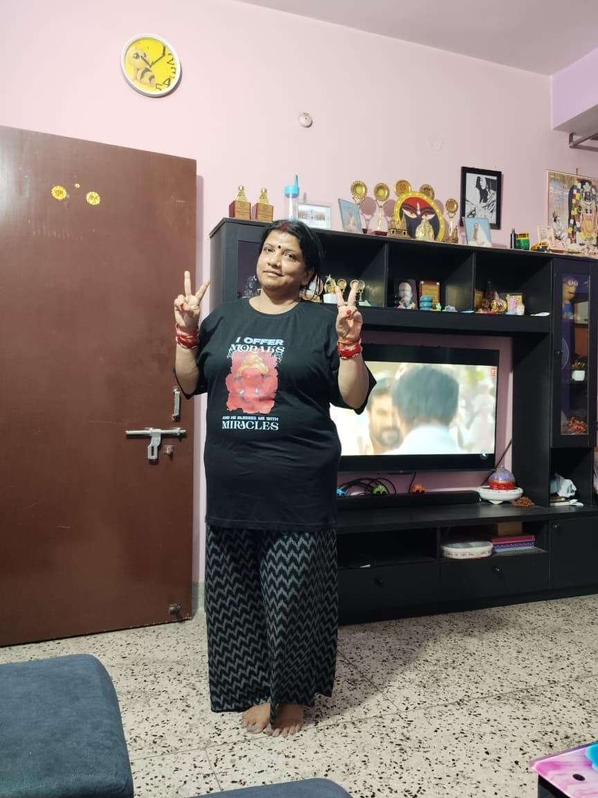 Customer photo review of "Modaks & Miracles Bappa Tee" - Unisex Classic Crew Black T-Shirt