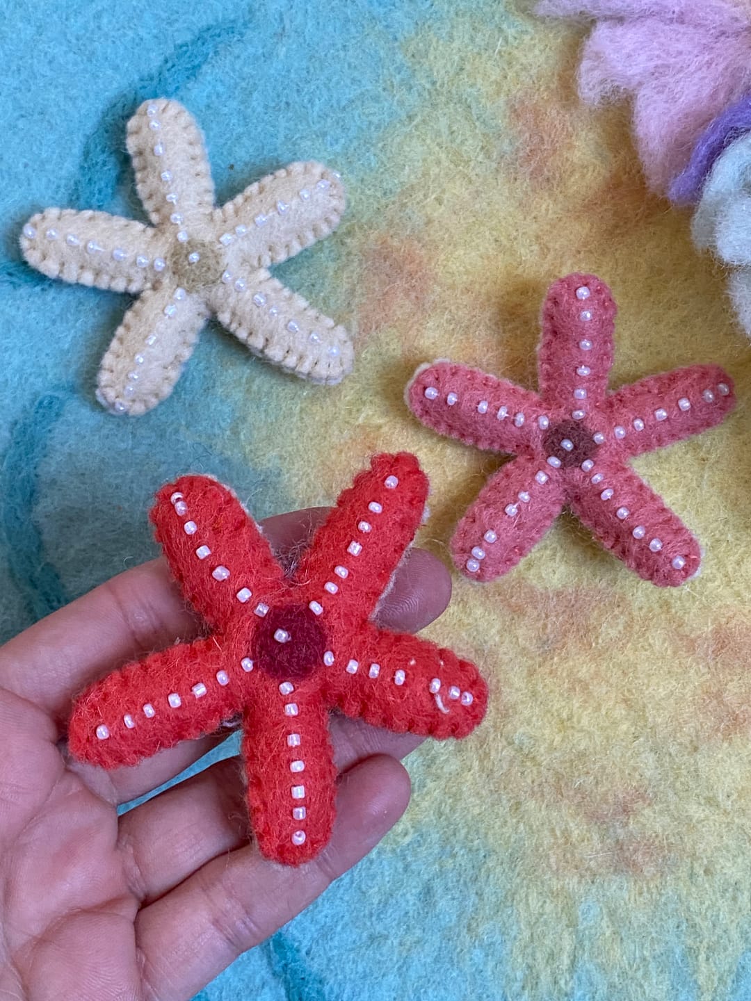 Customer photo review of Felt Starfish - Set of 3