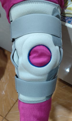 Customer photo review of Neoprene Hinged Knee Stabilizer | Ideal moderate support for knee stability with lateral and medial hinges| Color - Grey (Single Piece)