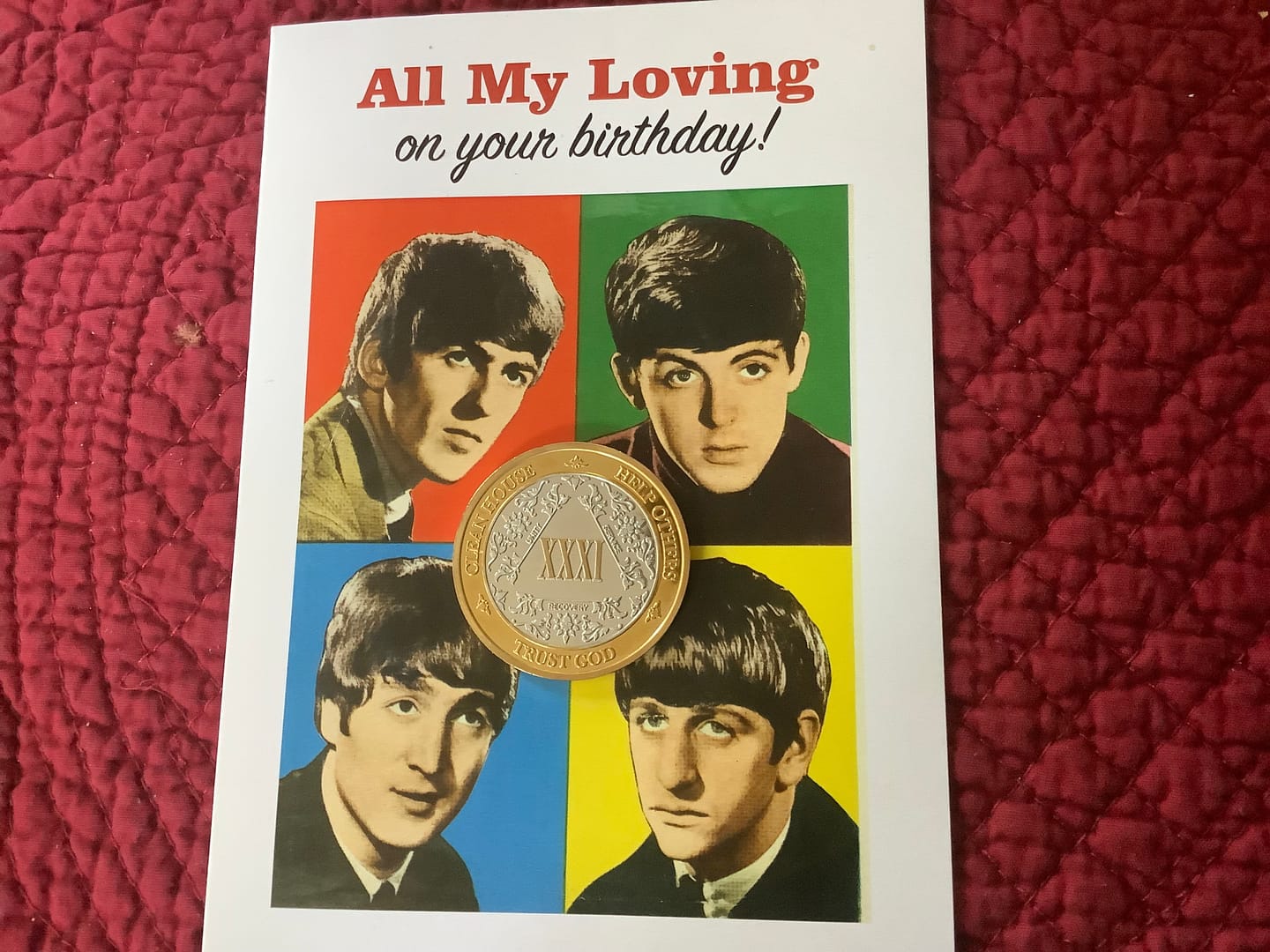 Customer photo review of 31 Year 40mm Gold & Silver AA Medallion - Bi-Plate Fancy Thirty-One Year Chip/Coin