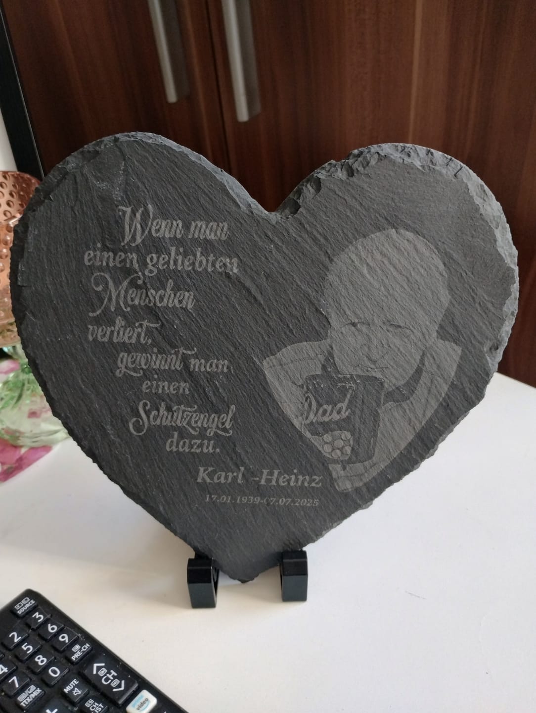 Customer photo review of Schutzengel - Individuelles Schieferherz