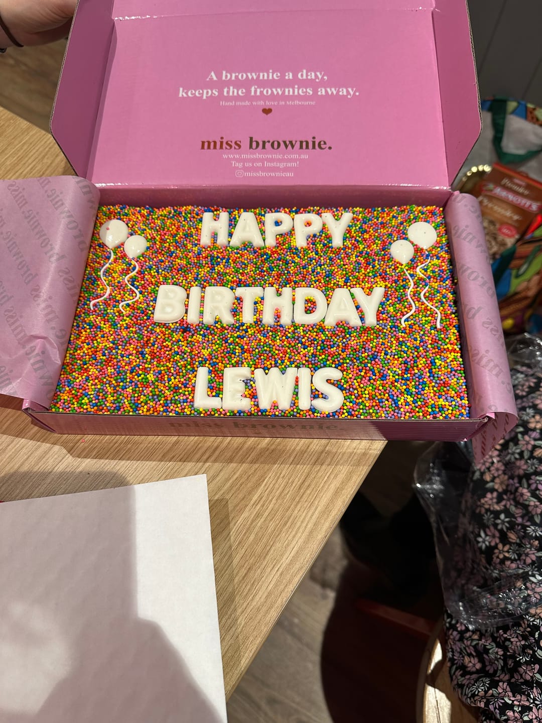 Customer photo review of Custom Birthday Brownie