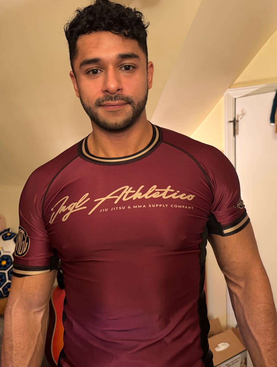 Customer photo review of Midas Maroon - Short Sleeve Rashguard Brazilian Jiu Jitsu
