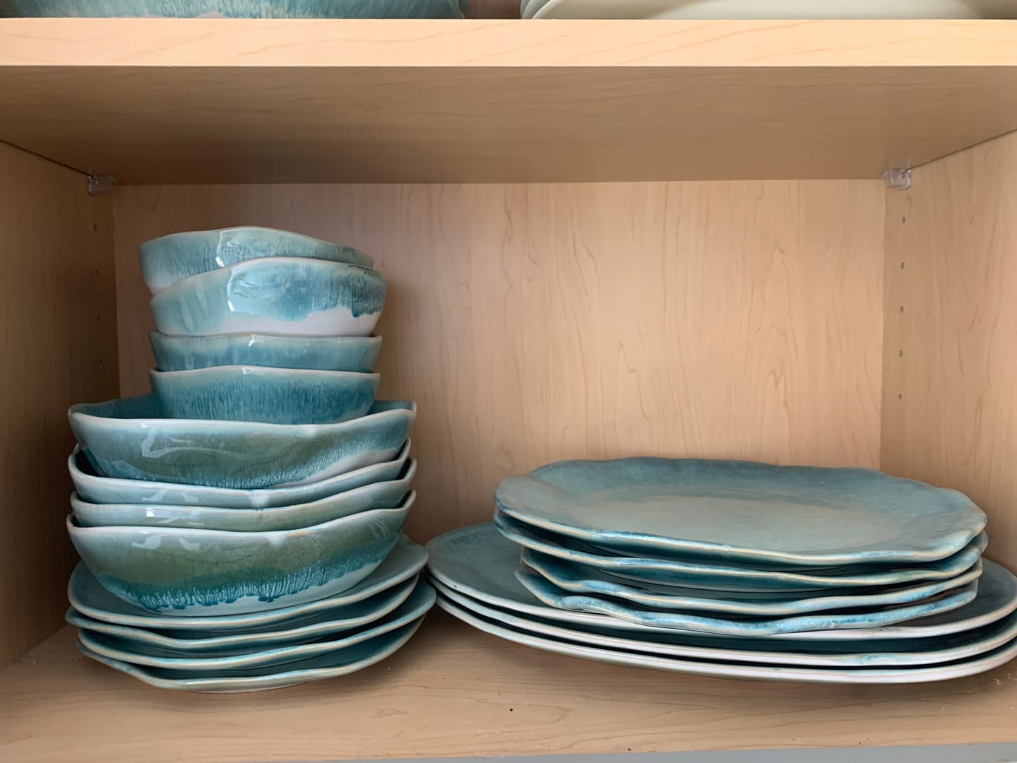 Customer photo review of 16-Piece Stoneware Set-Aqua Blue