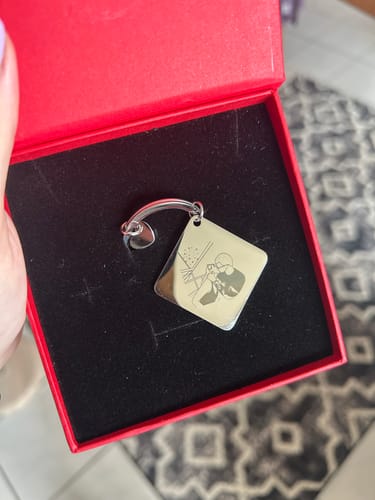Customer photo review of Soulmate Custom Engraved Photo Keychain