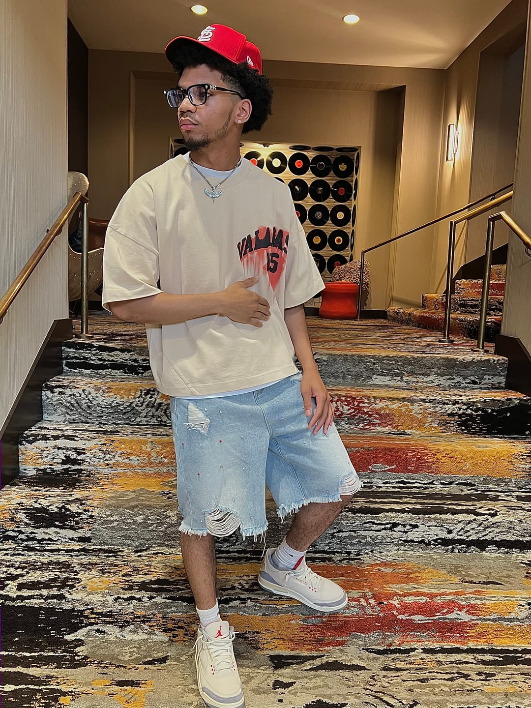 Customer photo review of Aelfric Eden Rhinestone Application Jorts