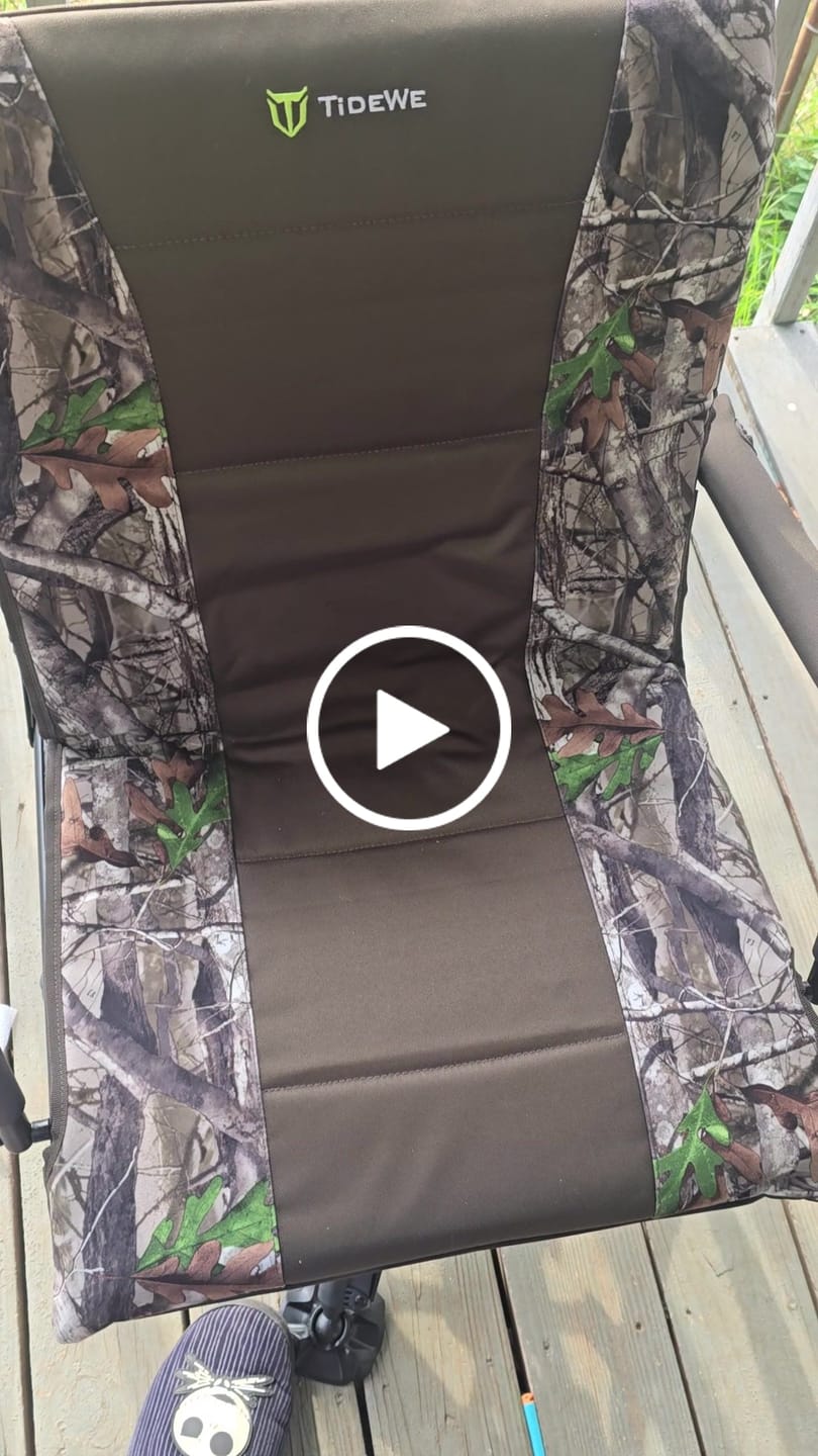 Customer video review of TideWe Heated Hunting Chair Adjustable Height 360°  Swivel Blind Chair With Armrests
