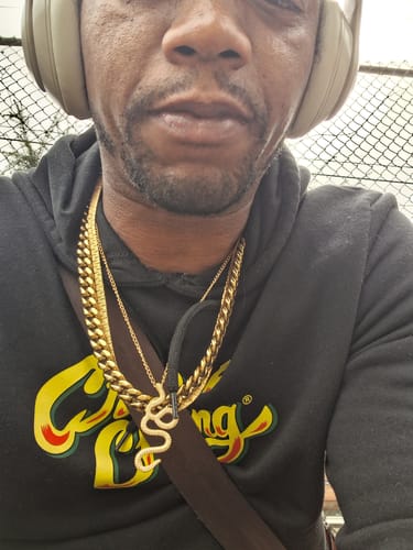 Customer photo review of Snake CZ Bling Bling Pendant in Gold