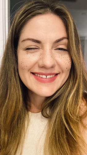 Customer photo review of Rose Gold Stardust Speckles Makeup Patches