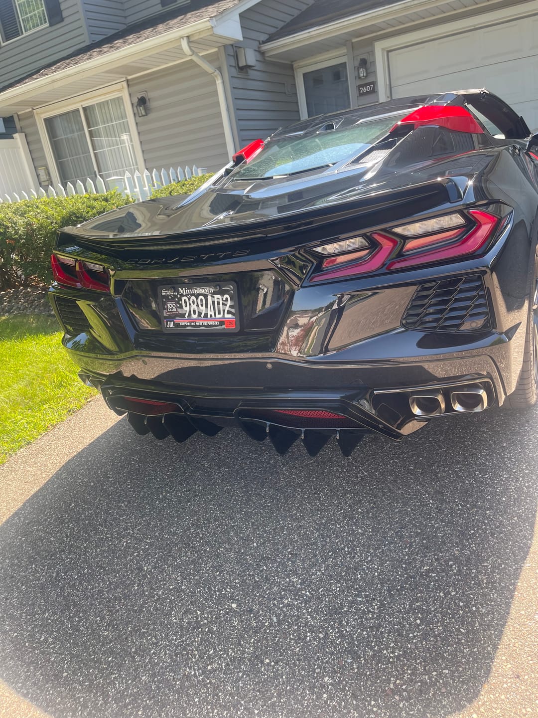 Customer photo review of Corvette C8 Rear Bumper Add-On Diffuser Splitter Lip