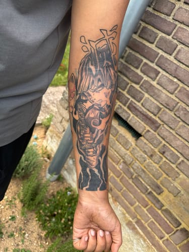 Customer photo review of Painless Tattoo Numbing Spray