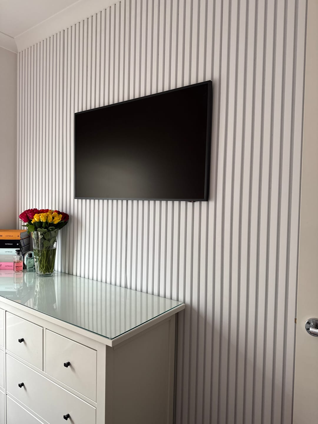Customer photo review of Frost White Acoustic Slat Wall Panel - 290cmx60cm