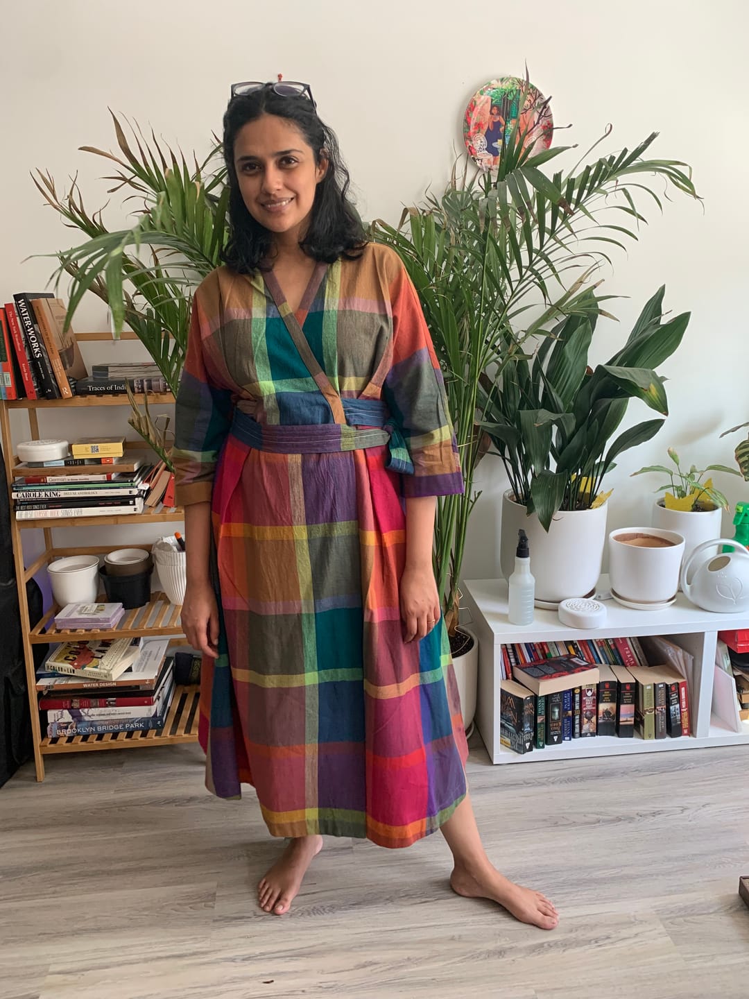 Customer photo review of TARA WRAP DRESS | MADRAS CHEX