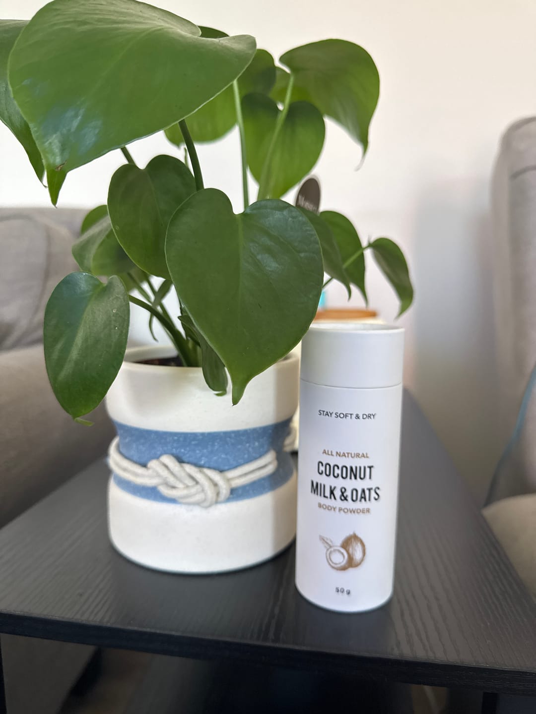 Customer photo review of Talc-Free Coconut Milk & Oats Body Powder