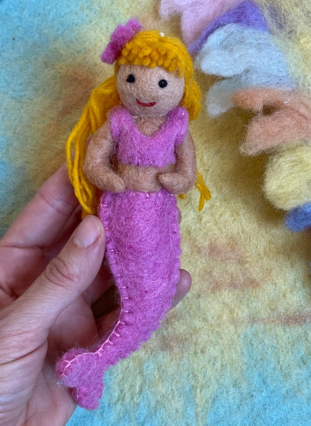 Customer photo review of Felt Coral Mermaid Hanging - Pink Tail