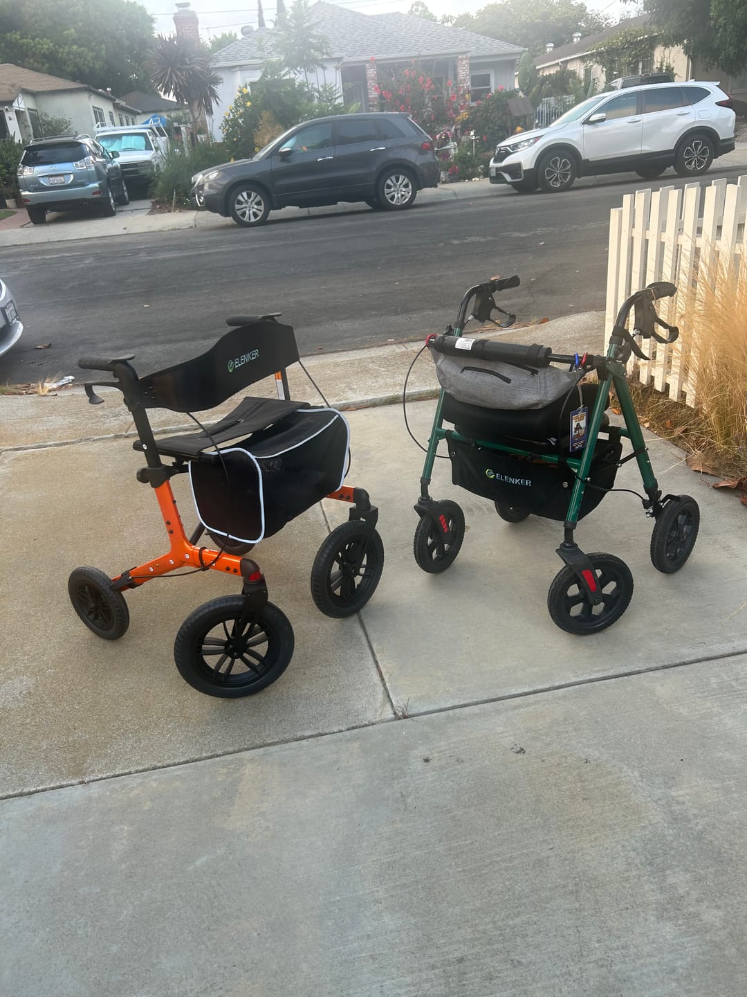 Customer photo review of KLD-9212 All Terrain Dual-Brake Rollator Walker 12" Wheels