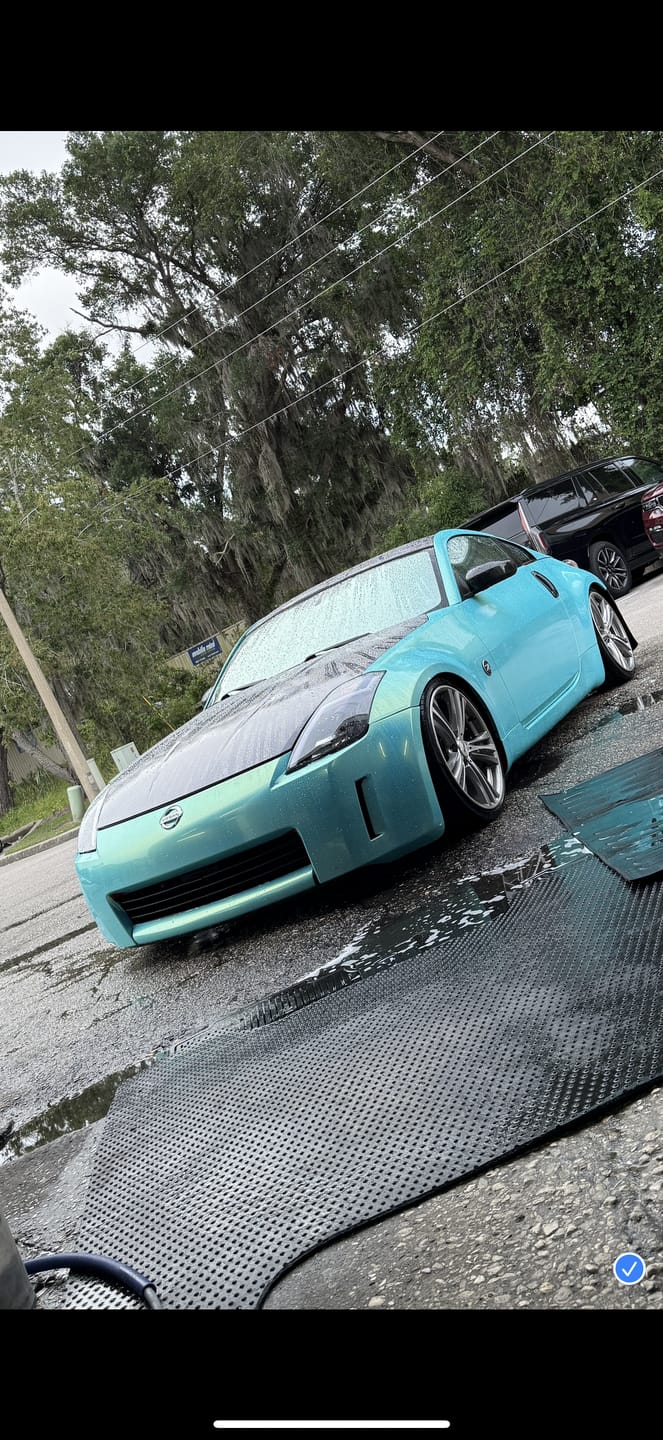 Customer photo review of Candy Metallic Neon Ice Blue Vinyl Wrap