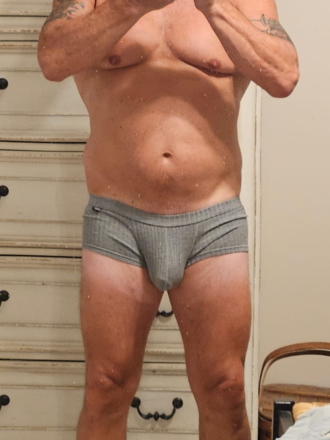 Customer photo review of Men's Threaded Fabric U-Raised Low Rise Trunks
