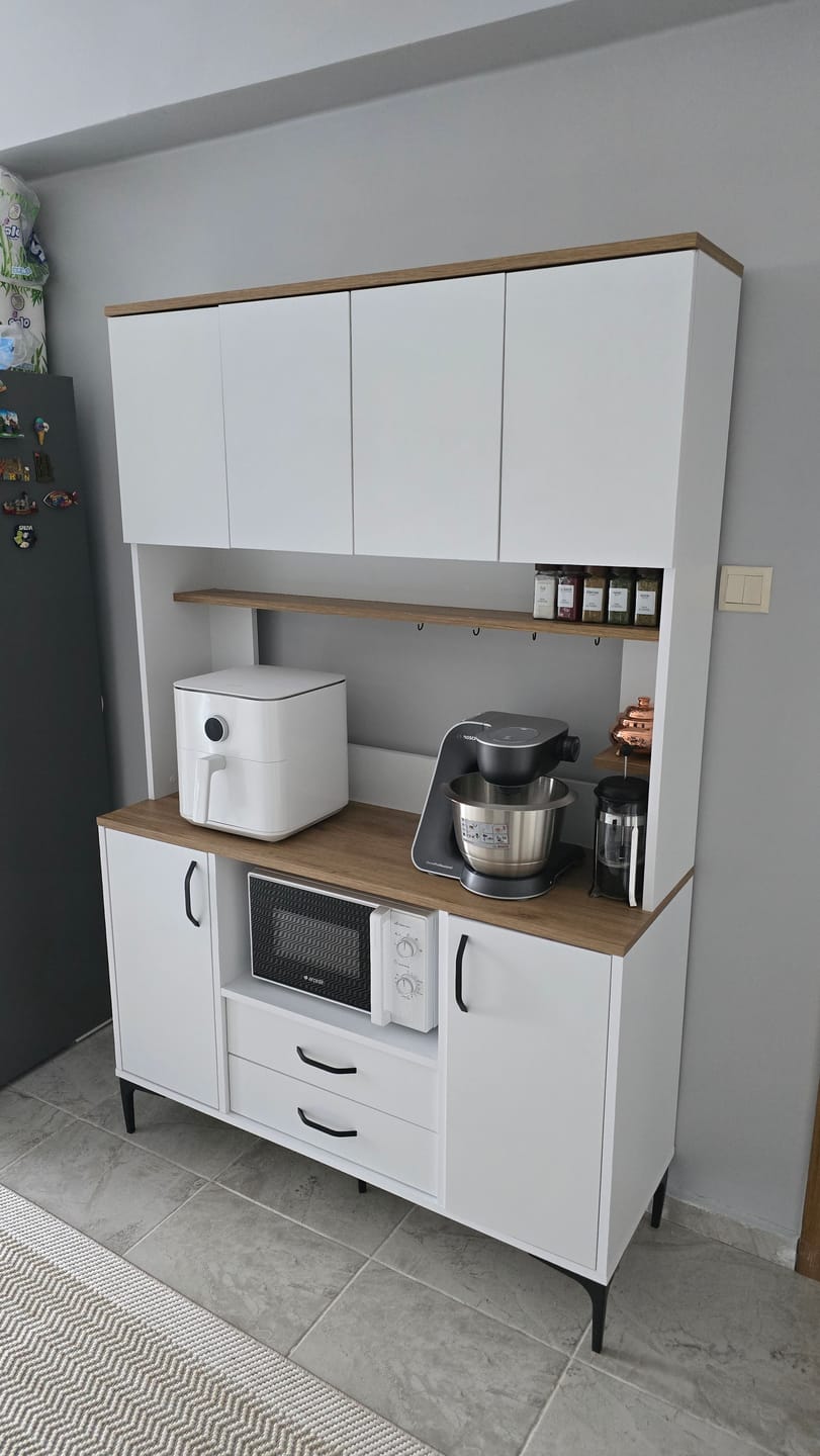 Customer photo review of Rani JE168 Çok Amaçlı Dolap 6 Kapaklı 2 Çekmeceli Kiler Mutfak Dolabı Beyaz - Sepet Ceviz