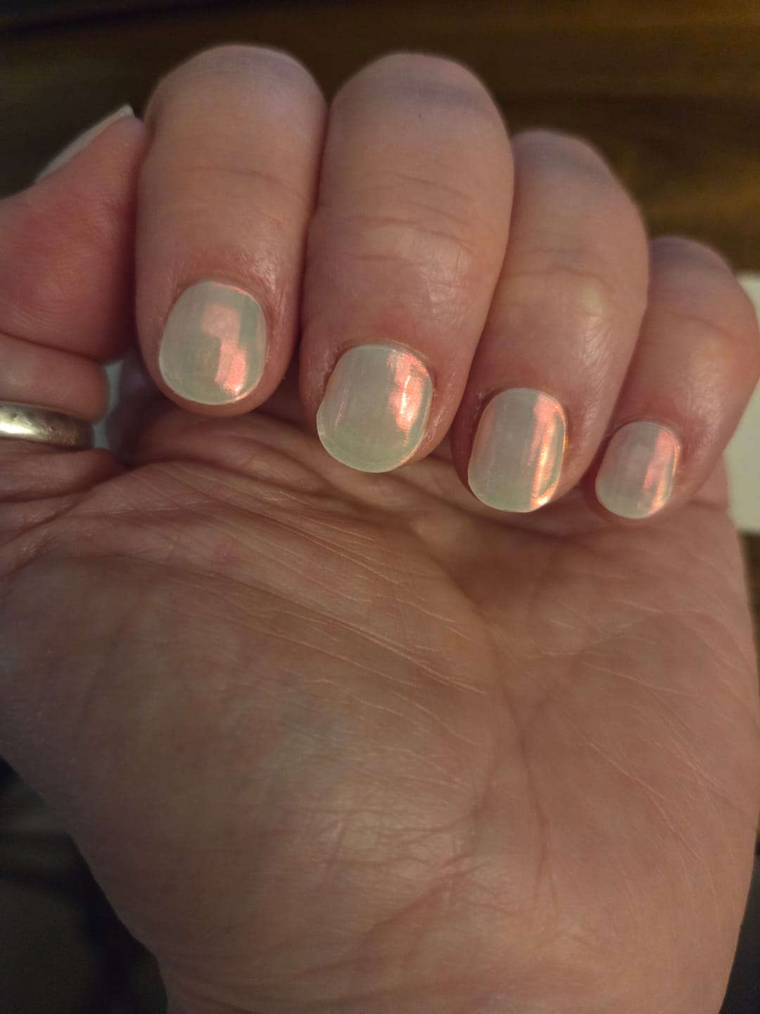 Customer photo review of Aqua Pink (Pearlescent) DIY Semicured Gel Nail Sticker Kit