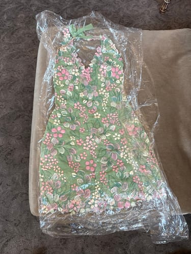 Customer photo review of Mini Length Halter Tie Back Dress