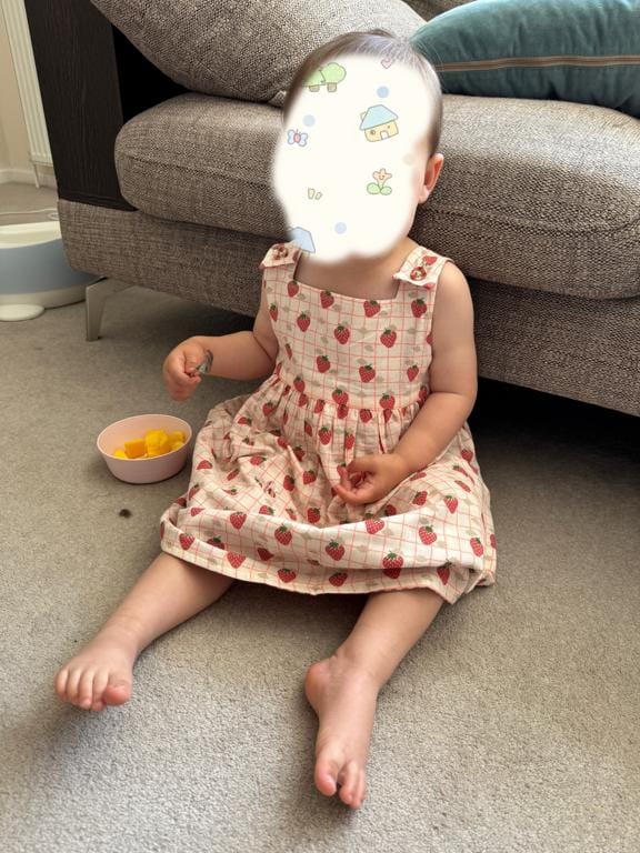 Customer photo review of Strawberry Days Reversible Pinny Dress