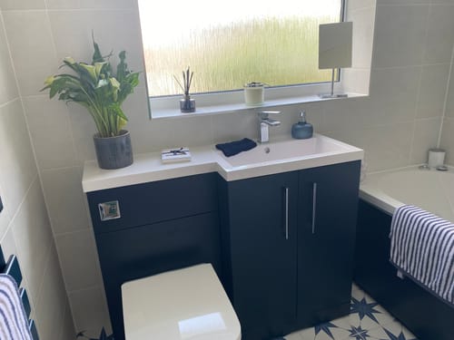 Customer photo review of Ryker 1100mm Toilet & Basin Combination Unit - Midnight Blue