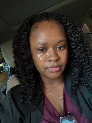 Customer photo review of CurlyMe 3 In 1 Half Wig Afro Kinky Curly Glueless Install Half Wig With Draw-string Beginner Friendly