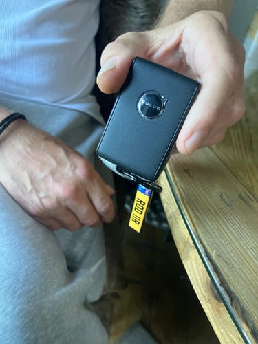 Customer photo review of Personalised Metal Number Plate Keyring