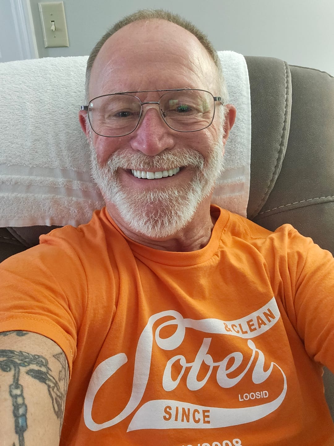 Customer photo review of Sober T Shirt | Personalized Sober Since Shirt with Custom Date
