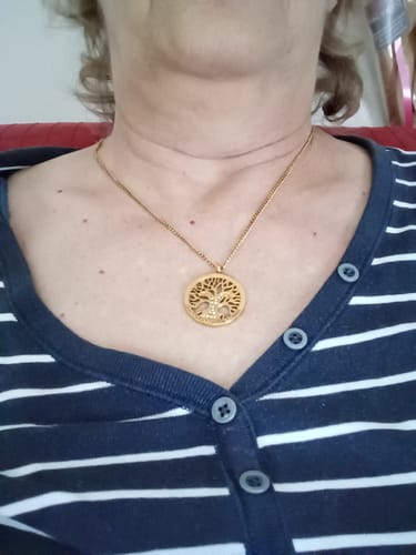 Customer photo review of Collier arbre de vie personnalisé avec pierres en zirconium
