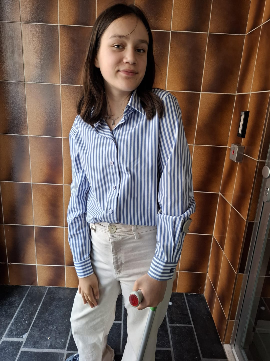Customer photo review of Wit-blauw gestreept hemd