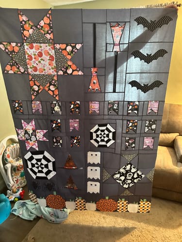 Customer photo review of Spooky Sampler Halloween Quilt Pattern | Digital PDF