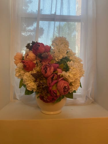 Customer photo review of Bulk 12.8" Retro Peony & Hydrangea Mixed Faux Flower Bouquets Wholesale